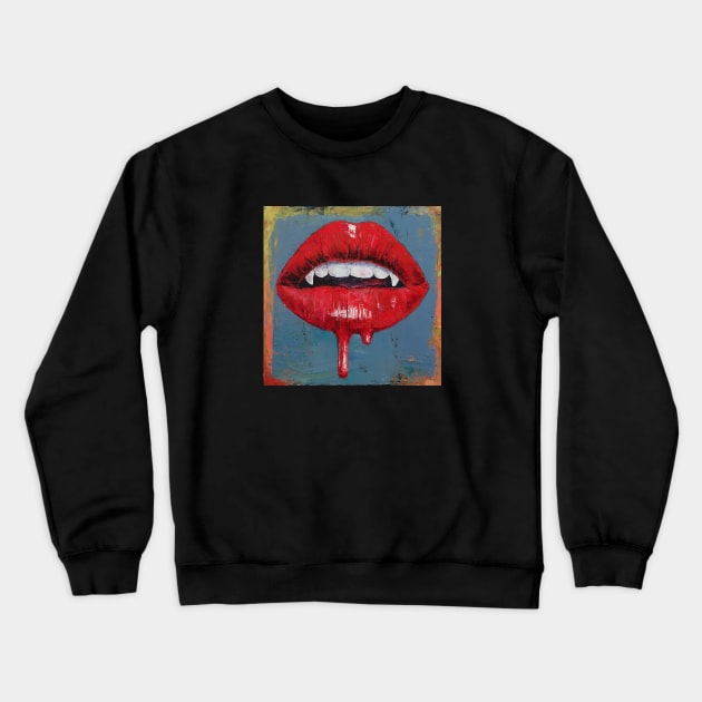 Vamp Lips Crewneck Sweatshirt by WikiDikoShop